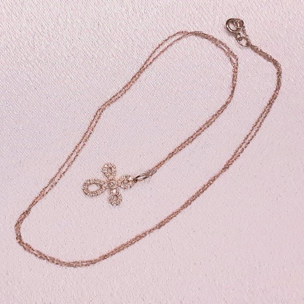 HOST PICK!! NEW 14kt Rose Gold and Diamond Cross Necklace - Picture 3 of 11